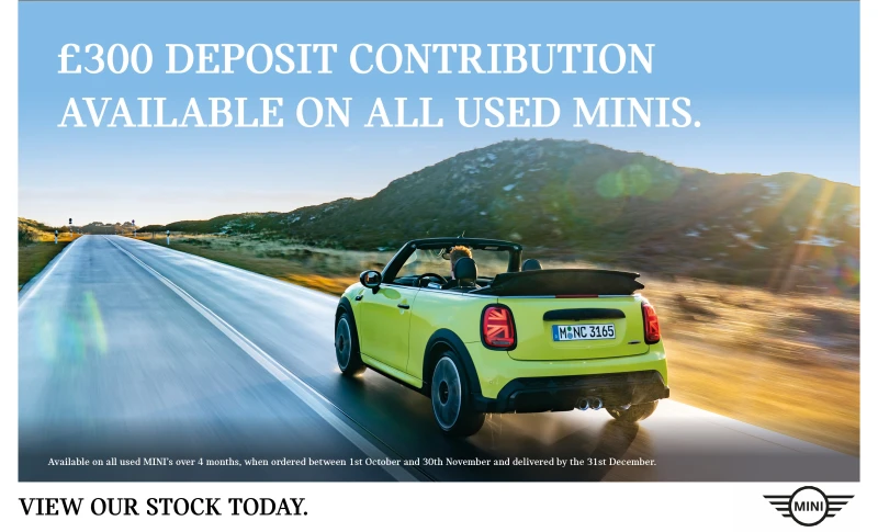 MINI £300 Deposit Contribution on all Used MINI's Banner Mobile