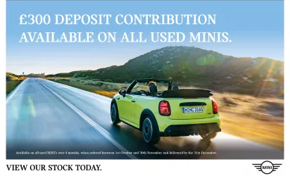 MINI £300 Deposit Contribution on all Used MINI's - Mobile Banner