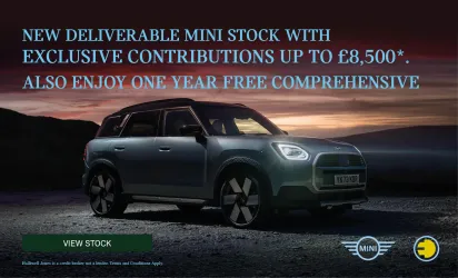 New deliverable MINI stock with contributions up to £8,500* and one year free insurance. - Mobile Banner